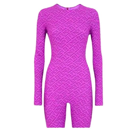 Fendi Pink Textured Jumpsuit